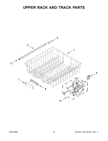 Upper Rack And Track Parts parts for Kitchenaid Dishwasher KDTE304LPA0 from AppliancePartsPros.com