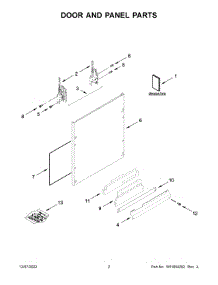 Door And Panel Parts parts for Kitchenaid Dishwasher KDTE304LPA1 from AppliancePartsPros.com
