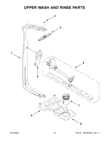 Upper Wash And Rinse Parts parts for Kitchenaid Dishwasher KDTE304LPA1 from AppliancePartsPros.com