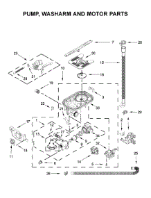 Pump, Washarm And Motor Parts parts for Kitchenaid Dishwasher KDTM404KBS0 from AppliancePartsPros.com