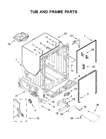Tub And Frame Parts parts for Kitchenaid Dishwasher KDTM404KPS0 from AppliancePartsPros.com