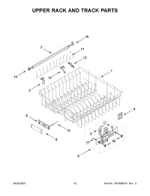 Upper Rack And Track Parts parts for Kitchenaid Dishwasher KDTM405PPS0 from AppliancePartsPros.com
