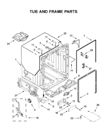 Tub And Frame Parts parts for Kitchenaid Dishwasher KDTM604KPS0 from AppliancePartsPros.com