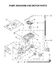 Pump, Washarm And Motor Parts parts for Kitchenaid Dishwasher KDTM604KPS0 from AppliancePartsPros.com