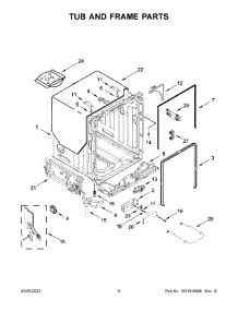 Tub And Frame Parts parts for Kitchenaid Dishwasher KDTM604KPS1 from AppliancePartsPros.com