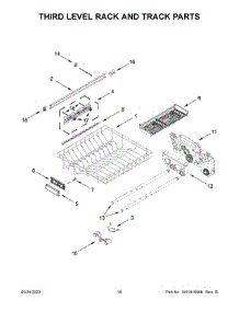 Third Level Rack And Track Parts parts for Kitchenaid Dishwasher KDTM604KPS1 from AppliancePartsPros.com