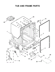Tub And Frame Parts parts for Kitchenaid Dishwasher KDTM704KPS0 from AppliancePartsPros.com