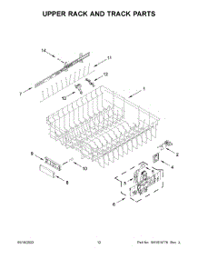 Upper Rack And Track Parts parts for Kitchenaid Dishwasher KDTM704KPS1 from AppliancePartsPros.com