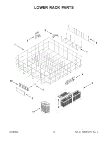 Lower Rack Parts parts for Kitchenaid Dishwasher KDTM704KPS1 from AppliancePartsPros.com