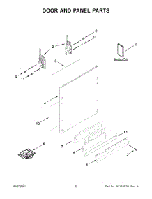 Door And Panel Parts parts for Kitchenaid Dishwasher KDTM704LPA0 from AppliancePartsPros.com
