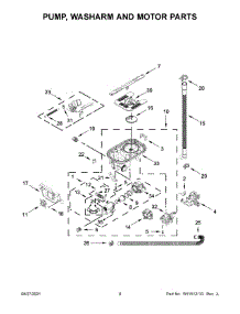 Pump, Washarm And Motor Parts parts for Kitchenaid Dishwasher KDTM704LPA0 from AppliancePartsPros.com