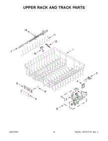 Upper Rack And Track Parts parts for Kitchenaid Dishwasher KDTM704LPA0 from AppliancePartsPros.com