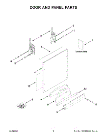 Door And Panel Parts parts for Kitchenaid Dishwasher KDTM704LPA1 from AppliancePartsPros.com