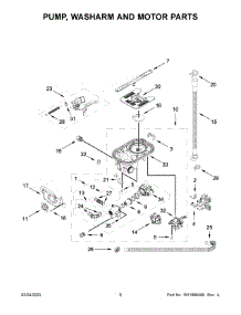 Pump, Washarm And Motor Parts parts for Kitchenaid Dishwasher KDTM704LPA1 from AppliancePartsPros.com