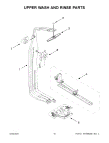 Upper Wash And Rinse Parts parts for Kitchenaid Dishwasher KDTM704LPA1 from AppliancePartsPros.com