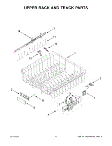Upper Rack And Track Parts parts for Kitchenaid Dishwasher KDTM704LPA1 from AppliancePartsPros.com