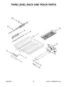 Third Level Rack And Track Parts parts for Kitchenaid Dishwasher KDTM704LPA1 from AppliancePartsPros.com