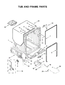 Tub And Frame Parts parts for Kitchenaid Dishwasher KDTM804KBS0 from AppliancePartsPros.com