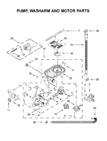 Pump, Washarm And Motor Parts parts for Kitchenaid Dishwasher KDTM804KBS0 from AppliancePartsPros.com