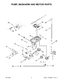 Pump, Washarm And Motor Parts parts for Kitchenaid Dishwasher KDTM804KBS2 from AppliancePartsPros.com