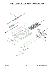 Third Level Rack And Track Parts parts for Kitchenaid Dishwasher KDTM804KBS2 from AppliancePartsPros.com