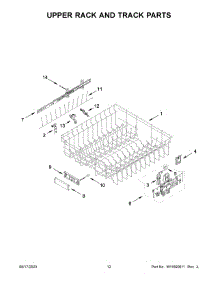 Upper Rack And Track Parts parts for Kitchenaid Dishwasher KDTM804KPS2 from AppliancePartsPros.com