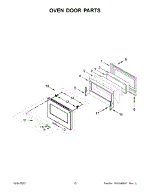 Oven Door Parts parts for Kitchenaid Gas Range KFDC500JAV01 from AppliancePartsPros.com