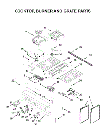 Cooktop, Burner And Grate Parts parts for Kitchenaid Range KFDC500JBK00 from AppliancePartsPros.com