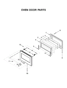 Oven Door Parts parts for Kitchenaid Range KFDC500JBK00 from AppliancePartsPros.com
