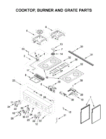 Cooktop, Burner And Grate Parts parts for Kitchenaid Range KFDC500JMB00 from AppliancePartsPros.com
