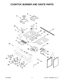Cooktop, Burner And Grate Parts parts for Kitchenaid Range KFDC500JSC01 from AppliancePartsPros.com