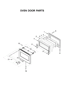 Oven Door Parts parts for Kitchenaid Range KFDC506JBK00 from AppliancePartsPros.com