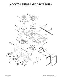 Cooktop, Burner And Grate Parts parts for Kitchenaid Range KFDC506JBK01 from AppliancePartsPros.com