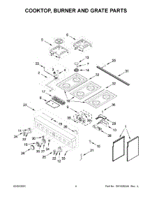 Cooktop, Burner And Grate Parts parts for Kitchenaid Range KFDC506JIB01 from AppliancePartsPros.com