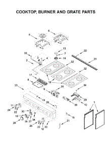 Cooktop, Burner And Grate Parts parts for Kitchenaid Range KFDC506JMB00 from AppliancePartsPros.com