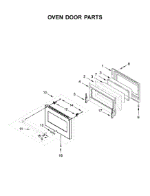 Oven Door Parts parts for Kitchenaid Range KFDC506JPA00 from AppliancePartsPros.com