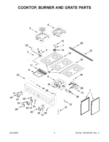 Cooktop, Burner And Grate Parts parts for Kitchenaid Range KFDC506JPA01 from AppliancePartsPros.com