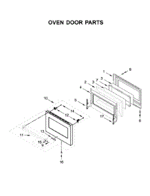 Oven Door Parts parts for Kitchenaid Range KFDC506JSC00 from AppliancePartsPros.com