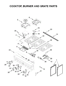 Cooktop, Burner And Grate Parts parts for Kitchenaid Range KFDC506JSS00 from AppliancePartsPros.com