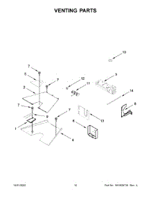 Venting Parts parts for Kitchenaid Gas Range KFDC558JAV01 from AppliancePartsPros.com