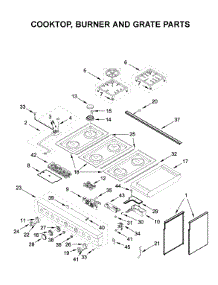 Cooktop, Burner And Grate Parts parts for Kitchenaid Range KFDC558JIB00 from AppliancePartsPros.com