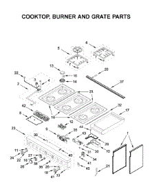 Cooktop, Burner And Grate Parts parts for Kitchenaid Range KFDC558JMB00 from AppliancePartsPros.com