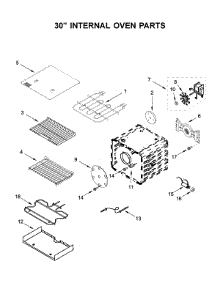 30" Internal Oven Parts parts for Kitchenaid Range KFDC558JMB00 from AppliancePartsPros.com