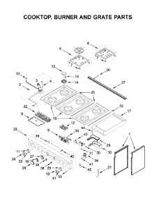 Cooktop, Burner And Grate Parts parts for Kitchenaid Range KFDC558JMH00 from AppliancePartsPros.com