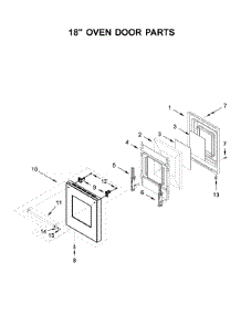 18" Oven Door Parts parts for Kitchenaid Range KFDC558JMH00 from AppliancePartsPros.com