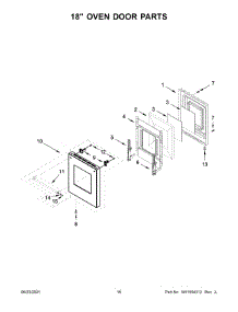 18" Oven Door Parts parts for Kitchenaid Range KFDC558JMH01 from AppliancePartsPros.com