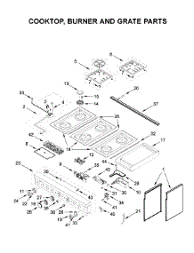 Cooktop, Burner And Grate Parts parts for Kitchenaid Range KFDC558JPA00 from AppliancePartsPros.com