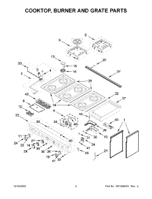 Cooktop, Burner And Grate Parts parts for Kitchenaid Gas Range KFDC558JSC01 from AppliancePartsPros.com