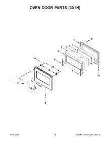 Oven Door Parts (30 In) parts for Kitchenaid Gas Range KFDC558JSC01 from AppliancePartsPros.com