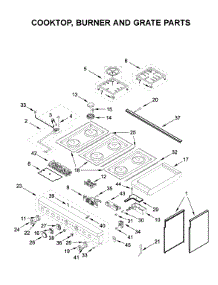Cooktop, Burner And Grate Parts parts for Kitchenaid Range KFDC558JYP00 from AppliancePartsPros.com
